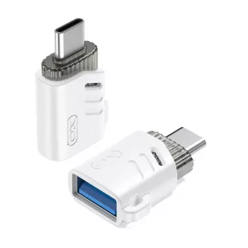 XO NB256B OTG-adapter USB-A-hunstik til USB-C-hanstik, hvid (NB256B)