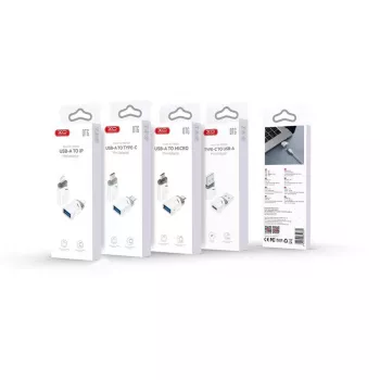 XO NB256B OTG-adapter USB-A-hunstik til USB-C-hanstik, hvid (NB256B)