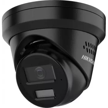 Hikvision 8 MP 4K UHD Turret-netværkskamera med AcuSense og Smart Hybrid Light, 2,8 mm fast brændvidde, sort