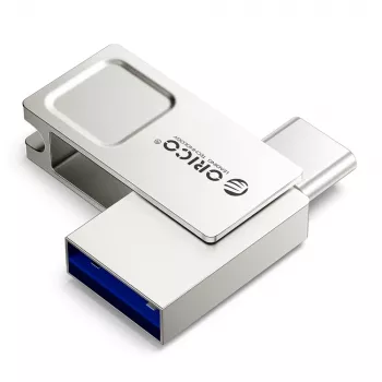 ORICO U301 128GB Dual-USB-A/USB-C Flash-drev USB 3.2 Gen 1 sølv