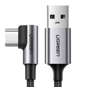 UGREEN US284 USB-A til USB-C vinkelkabel, 3A, 3 m, sort