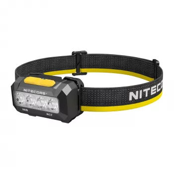 Nitecore HA19 600 lumen hvid & rød LED pandelampe med IPX7 vandtæthed, 100 m rækkevidde, dobbeltknap-interface, reflekterende pandebånd, 3x AAA-drevet