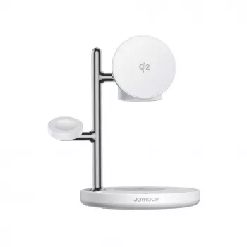 JOYROOM JR-W23 Qi2 4-i-1 trådløs ladestation med natlys - hvid