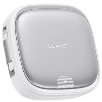 USAMS Retractable 3-i-1 ladekabel med opbevaringsboks - USB-A til USB-C/Lightning/Micro USB, 60W, sølv