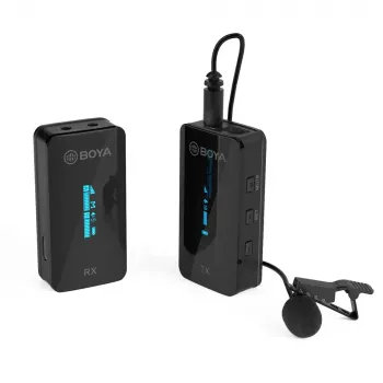 BOYA BY-XM6-S1 2,4GHz trådløst mikrofonsystem med lavalier-mikrofon til kameraer, smartphones og computere