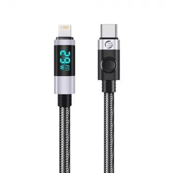 ORICO LDC2L USB-C til Lightning PD 29W LED-display-kabel 2m sort