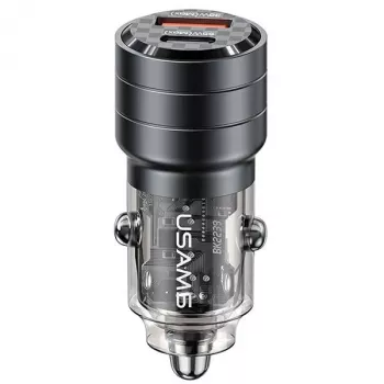 USAMS C36 95W hurtigopladnings-billader USB + USB-C sort CC176CC01 (US-CC176)