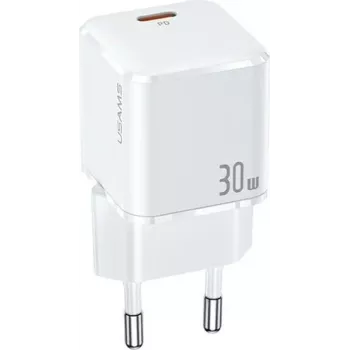 USAMS T45 Mini 30W USB-C PD3.0 vægoplader hvid CC148TC02 (US-CC148)