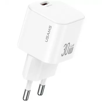 USAMS JO Series CC262 30W GaN USB-C Wall Charger with 1m USB-C Cable - White