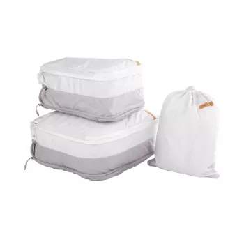 PGYTECH tøjopbevaringssæt - 4-delte rejse-packing cubes med sko- og vasketøjspose, grå