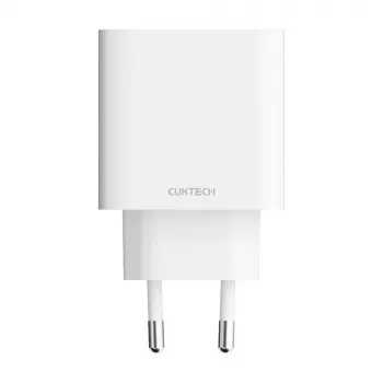 Cuktech A19 30W GaN-væglader USB-A + USB-C - hvid