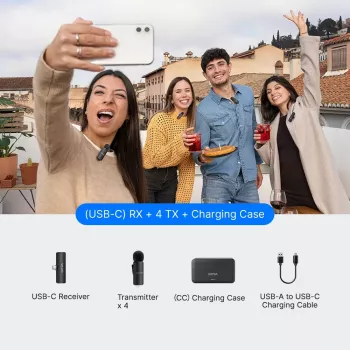 BOYA BY-V4U USB-C trådløst clip-on-mikrofonsystem