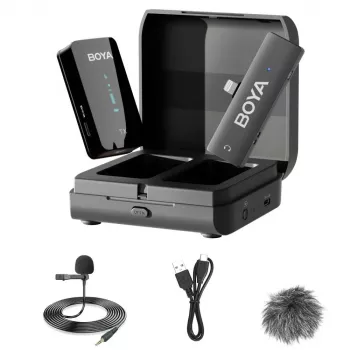 BOYA BY-XM6-K3 2,4-GHz trådløst lavalier-mikrofonsystem til iOS-enheder med Lightning-stik