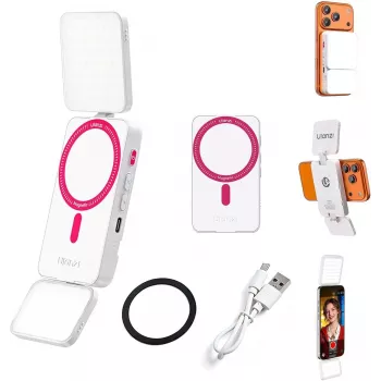 ULANZI GL01 GlowUp MagSafe LED-selfielys til iPhone, 2500K-9000K, CRI 97, hvid