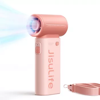 JISULIFE Life9 håndventilator 3600mAh USB-C bærbar sammenklappelig bordventilator - pink