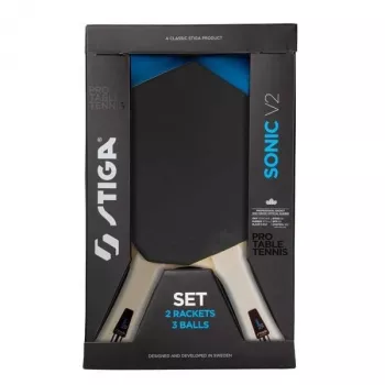 STIGA Sonic V2 hobby bordtennis-sæt – 2 bat, 3 bolde, net & stolper