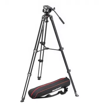 Manfrotto MVK500AM fluid-videostativ-sæt med MVH500A hoved og MVT502AM aluminiumstativ