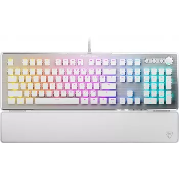 Turtle Beach Vulcan II Mekanisk gaming-tastatur, arktisk hvid, lineære optiske switches, US-layout