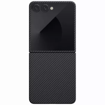 PITAKA Ultra-Slim MagSafe Case for Samsung Galaxy Z Flip7 - Black/Grey Aramid Fiber