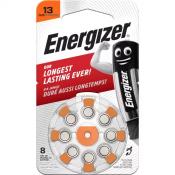 Energizer Zink-Luft Høreapparatbatterier Størrelse 13 (AZ13DP8 TL8)