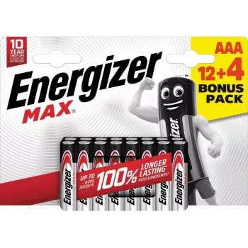 Energizer Max Micro AAA Alkaline-batterier 1,5 V, 16-pak (E303341000)