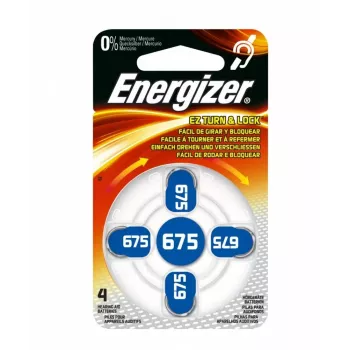Energizer zink-luft høreapparatbatterier størrelse 675 (AZ675DP-4 TL4)