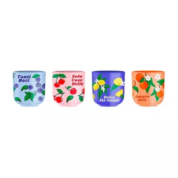 Bialetti Fruit Vibes Ceramic Coffee Cup Set 300 ml Multicolor (4 Cups)