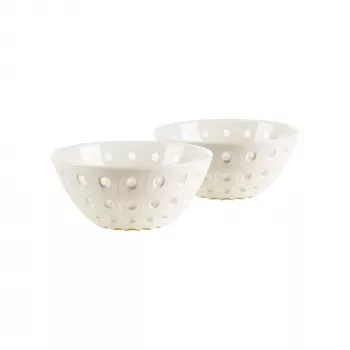 Guzzini Le Murrine 2-dels skålsæt 12 cm perlemor/hvid/perlemor