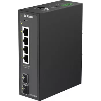 D-Link DIS-210G-06 Industrial Smart Managed switch med 4 Gigabit Ethernet-porte og 2 SFP-stik