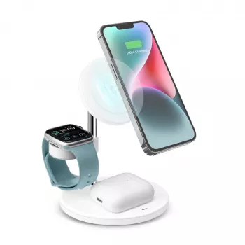 SBS TEWIRMAG3IN1 3-i-1 trådløs ladestation med MagSafe til iPhone, Apple Watch og AirPods