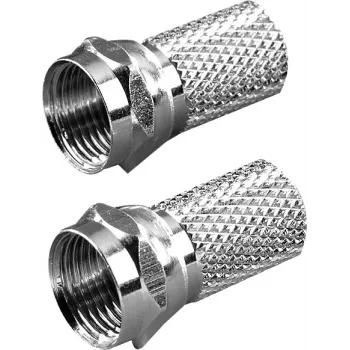 Vivanco F-stik til 6,5 mm-kabel, 2 stk. (VVSATADAPTF65MM2P)