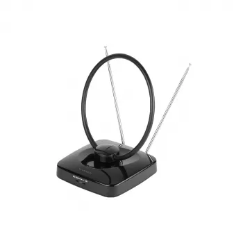 Vivanco VVTV2ANTCIRCLE indendørsantenne til DVB-T/T2, DAB/DAB+ og FM-radio, sort