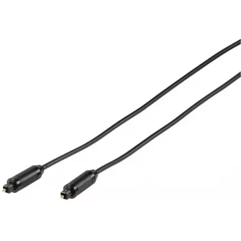 Vivanco Toslink optisk kabel, forgyldt, stik-stik, 2 m, sort (VVATOSL20K)