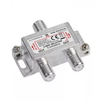Vivanco VVSATSPLIT1IN2OUT Satellite Splitter 1 Input 2 Outputs 5-2400 MHz F-Connector