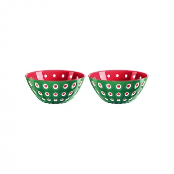 Guzzini Le Murrine 2er-skålssæt 12 cm smaragdgrøn/hvid/rød