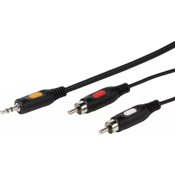 Lydkabel 3,5 mm til 2xCinch Vivanco 2,5 m (VVAJACK2RCA25MMK)