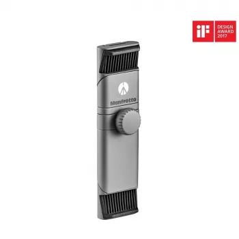 Manfrotto MTWISTGRIP universel smartphoneklemme med Twist-Lock, aluminium, sort/grå