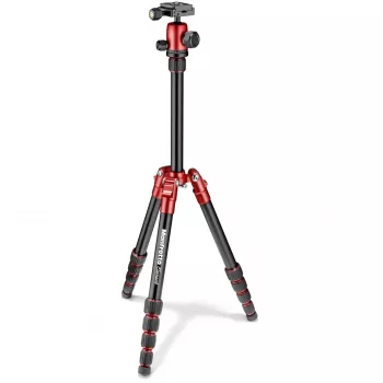 Manfrotto Element Traveller 5-sektion aluminiumstativ med kuglehoved, rød