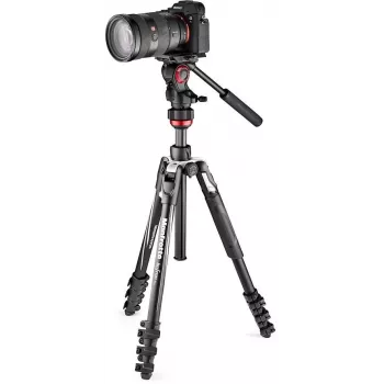 Manfrotto BEFREE Live Lever kulfiber video stativ kit med fluidhoved