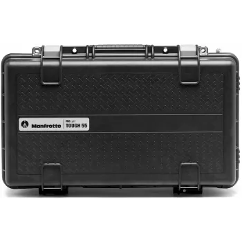 Manfrotto Pro Light Reloader Tough H-55 hardcase til kameraudstyr, IP67 vandtæt og støvtæt, TSA-lås, håndbagagestørrelse, sort