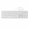 Satechi Slim LX3 kablet tastatur med baggrundsbelysning og numerisk tastatur, USB-C/USB-A, Mac/Windows-tilstandsskifter, sølv