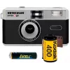 Swiss+Go Novocolor 35mm analogkamera-sæt med blitz, taske, skulderrem og Kodak-film (SWI401608)