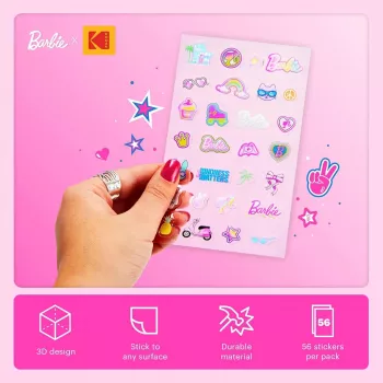Kodak x Barbie dekorativt stickersæt, over 50 stickers (RODB2X3SCAM)