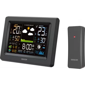 Sencor SWS 4500 vejrstation sort / Farve-LCD-display / Trådløs sensor