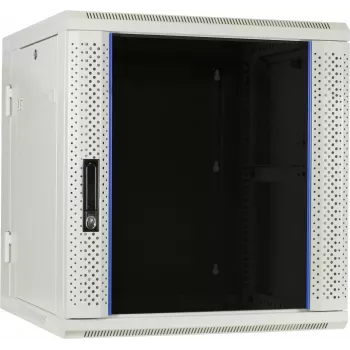 DSIT 12U reversibelt vægmonteret serverkabinet med glasdør, hvid, 600x600x635 mm