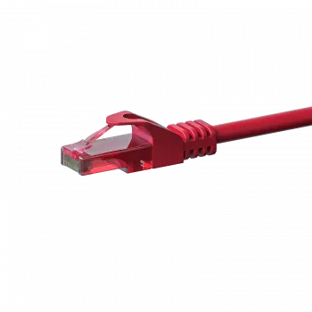 DSIT CAT6 U/UTP netværks-patchkabel, 0,15 m, rød, 100 % kobber, RJ45, 10 Gbit/s, 250 MHz, PVC-kappe