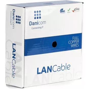 DSIT DANICOM CAT6 FTP 50 m massiv-leder-kabel - LSZH (Dca) - DC-FTP6-50S-DCA
