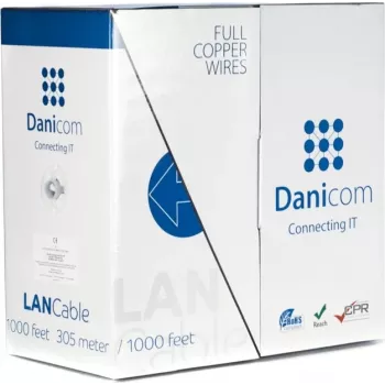 DSIT DANICOM CAT5e FTP-netværkskabel 305 m massivt kobber PVC Dca afskærmet 100 % kobber
