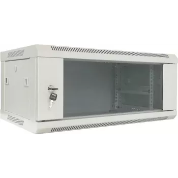 DSIT DS6404W 4U vægmonteret server-skab med glasdør, 600 x 450 x 280 mm, hvid