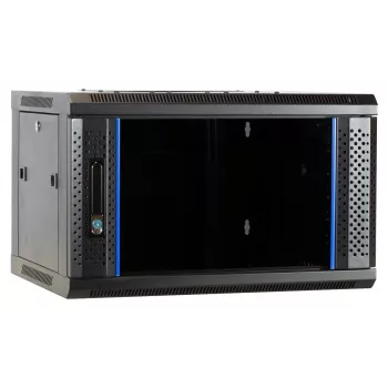 DSIT DS6404-F 4U vægmonteret serverkabinet med glasdør, umonteret, 600 x 450 mm
